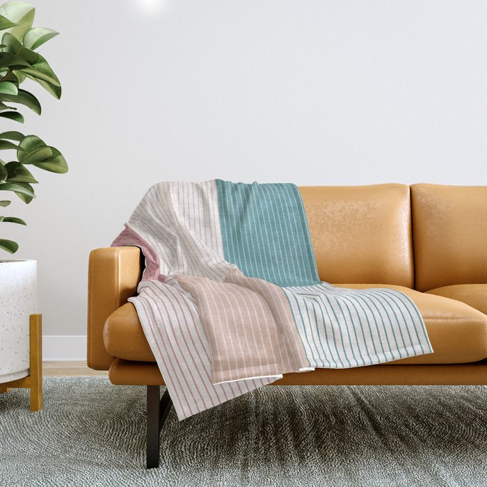 Color Block Line Pattern XIII Throw Blanket Gallery Image 1