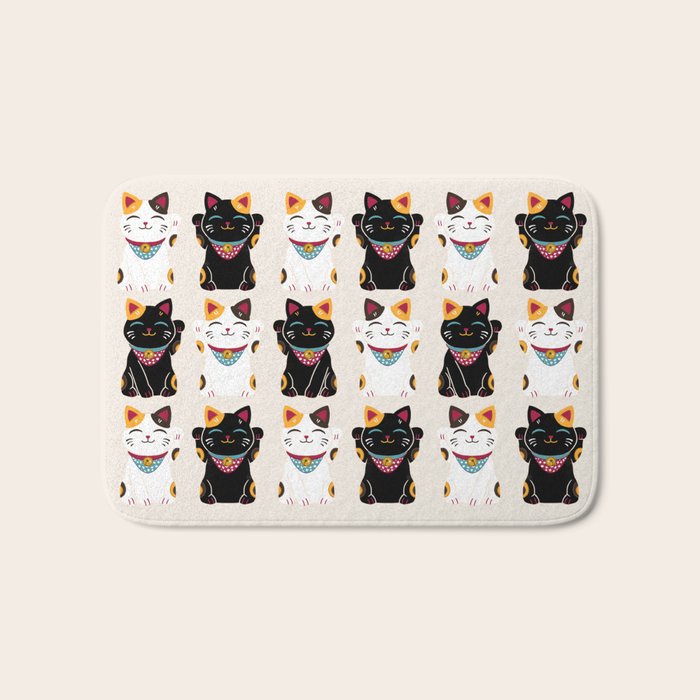 Maneki Neko - Lucky Cats Bath Mat Gallery Image 1