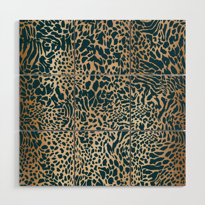 Exotic Wild Pattern Wood Wall Art Gallery Image 1