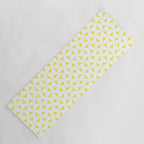 Patterned Geometric Shapes CLVII White and Bright Yellow Yoga Mat Gallery Image 1