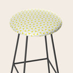 Patterned Geometric Shapes CLVII White and Bright Yellow Stool Gallery Image 2