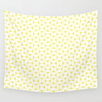Patterned Geometric Shapes CLVII White and Bright Yellow Wall Tapestry Gallery Image 4