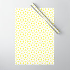 Patterned Geometric Shapes CLVII White and Bright Yellow Wrapping Paper Gallery Image 1