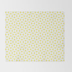 Patterned Geometric Shapes CLVII White and Bright Yellow Throw Blanket Gallery Image 2