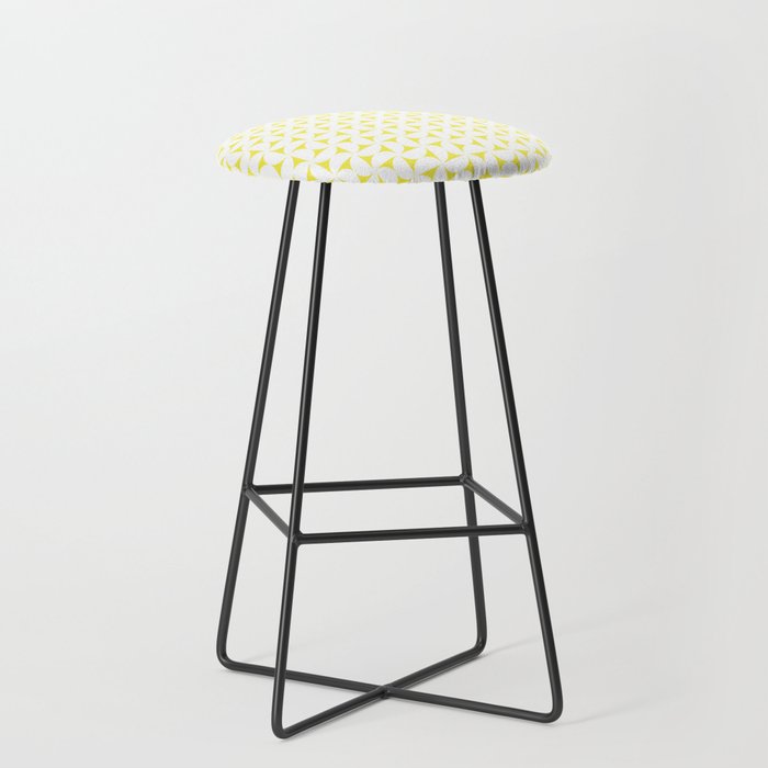 Patterned Geometric Shapes CLVII White and Bright Yellow Stool Gallery Image 1