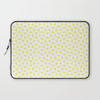 Patterned Geometric Shapes CLVII White and Bright Yellow Laptop Sleeve Gallery Image 1