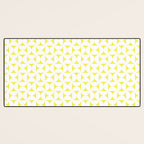 Patterned Geometric Shapes CLVII White and Bright Yellow Desk Mat Gallery Image 3