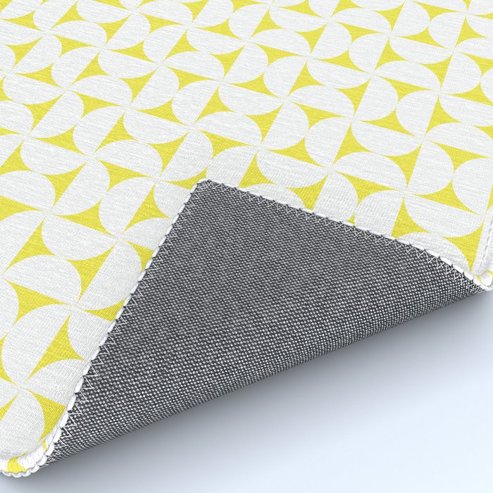 Patterned Geometric Shapes CLVII White and Bright Yellow Rug Gallery Image 4