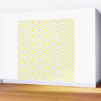 Patterned Geometric Shapes CLVII White and Bright Yellow Wall Mural Gallery Image 2