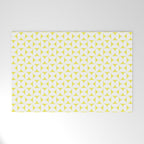 Patterned Geometric Shapes CLVII White and Bright Yellow Welcome Mat Gallery Image 1