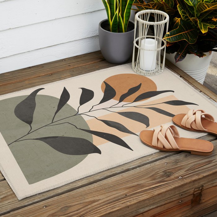 Tropical Leaf- Abstract Art 23 Outdoor Rug Gallery Image 2
