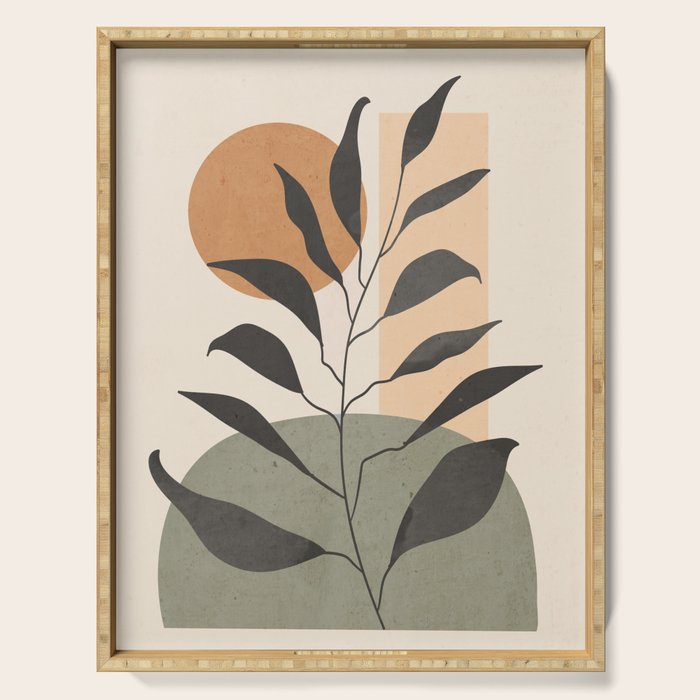 Tropical Leaf- Abstract Art 23 Serving Tray Gallery Image 1