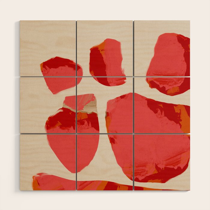 minimal abstract pink shapes Wood Wall Art Gallery Image 1