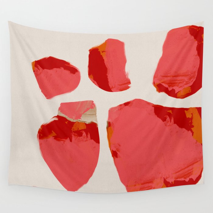 minimal abstract pink shapes Wall Tapestry Gallery Image 1