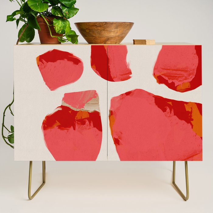 minimal abstract pink shapes Credenza Gallery Image 1