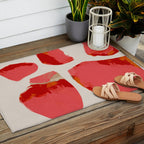 minimal abstract pink shapes Outdoor Rug Gallery Image 2