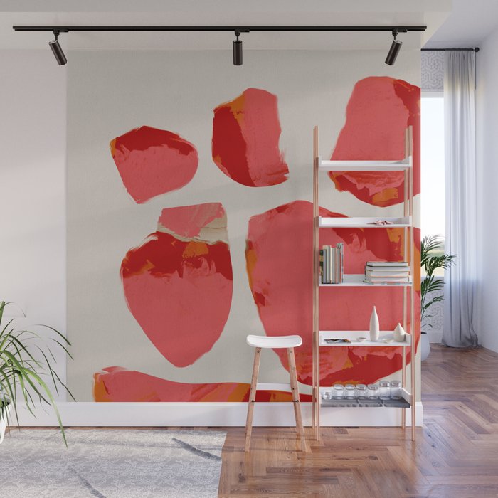minimal abstract pink shapes Wall Mural Gallery Image 1