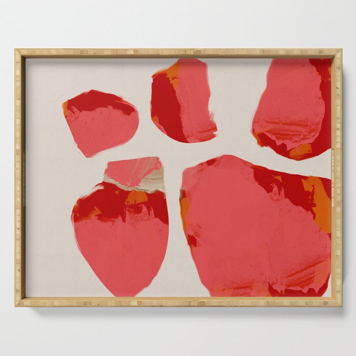 minimal abstract pink shapes Serving Tray Gallery Image 1