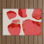 minimal abstract pink shapes Outdoor Rug Gallery Image 1