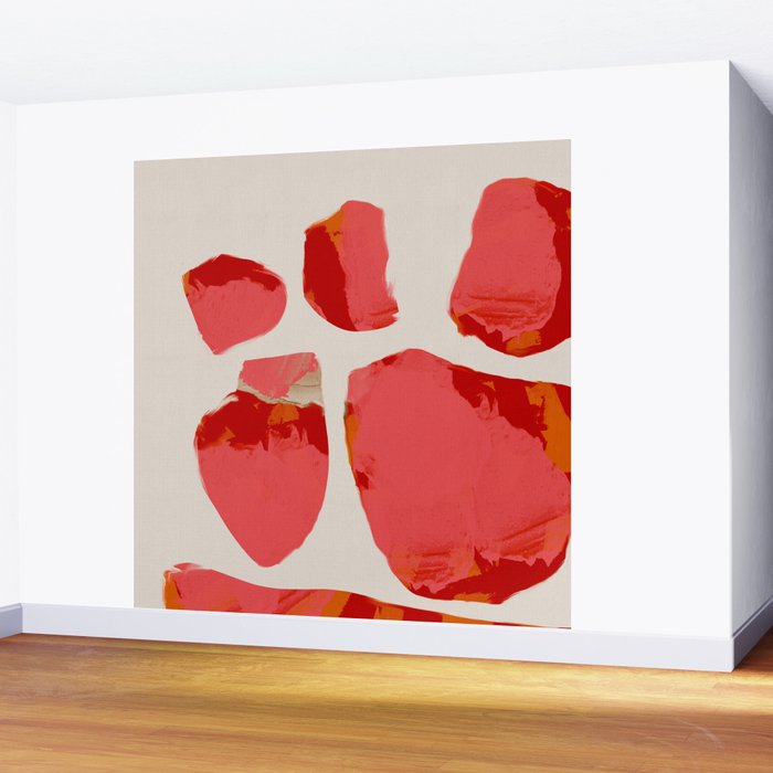 minimal abstract pink shapes Wall Mural Gallery Image 2
