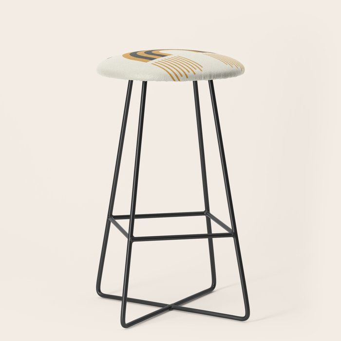 Sun and Moon Rainbow Midcentury style Stool Gallery Image 1