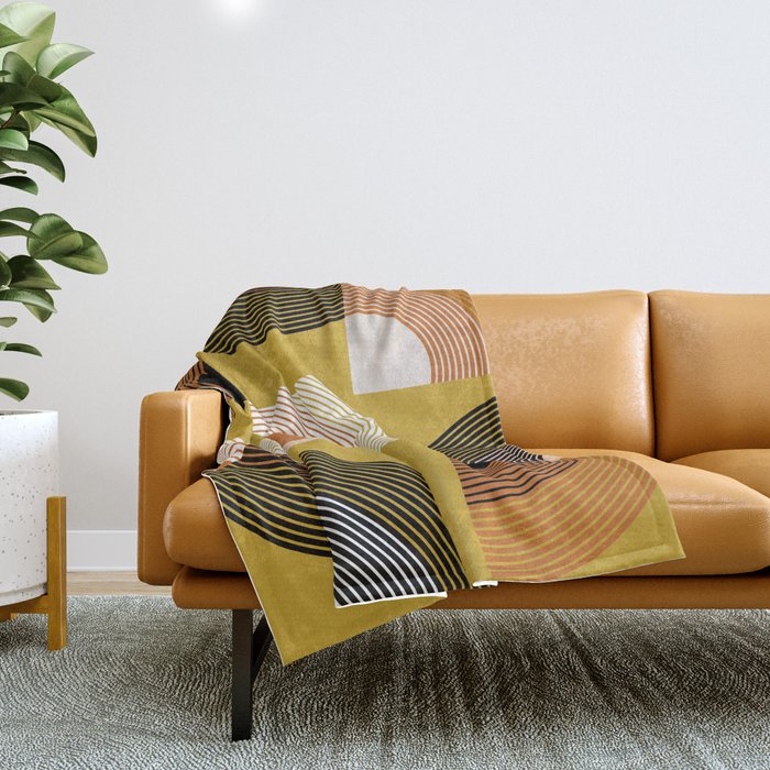 mid century arcs Throw Blanket Gallery Image 1