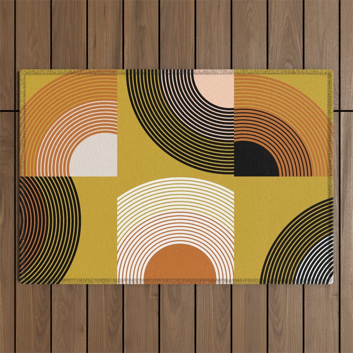 mid century arcs Outdoor Rug Gallery Image 1