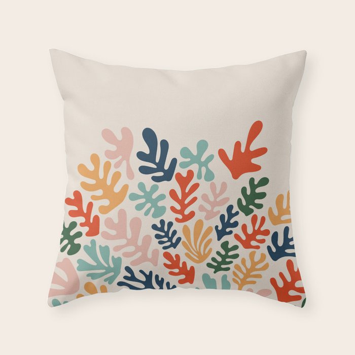 Matisse Colorful Cut Outs Mid Century Modern Art Throw Pillow Gallery Image 1