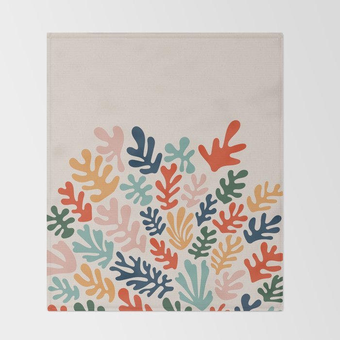 Matisse Colorful Cut Outs Mid Century Modern Art Throw Blanket Gallery Image 2