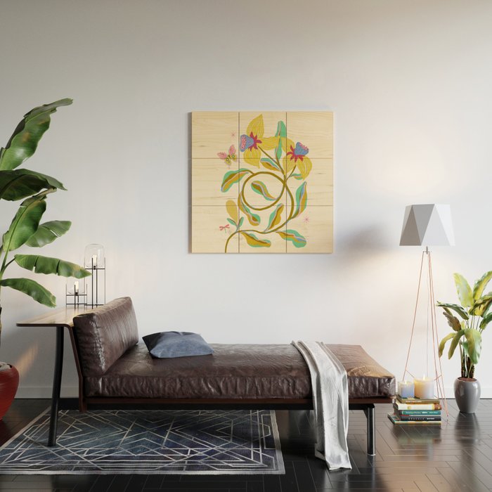 Vibrant daffodils garden Wood Wall Art Gallery Image 2
