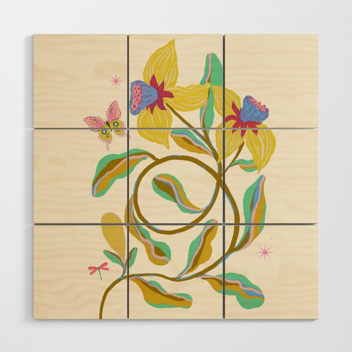 Vibrant daffodils garden Wood Wall Art Gallery Image 1
