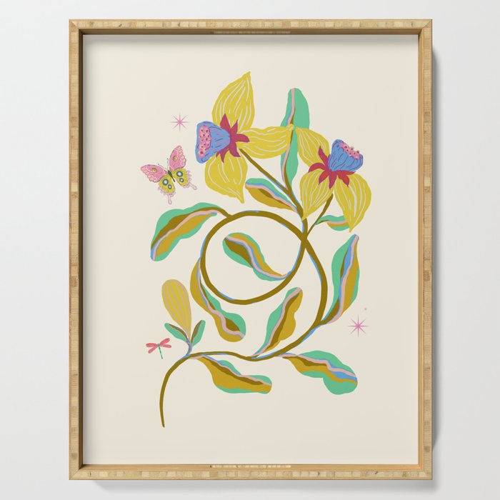 Vibrant daffodils garden Serving Tray Gallery Image 1