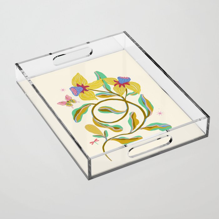 Vibrant daffodils garden Acrylic Tray Gallery Image 1