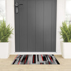 Off the Grid - Abstract - Gray, Black, Red Welcome Mat Gallery Image 3