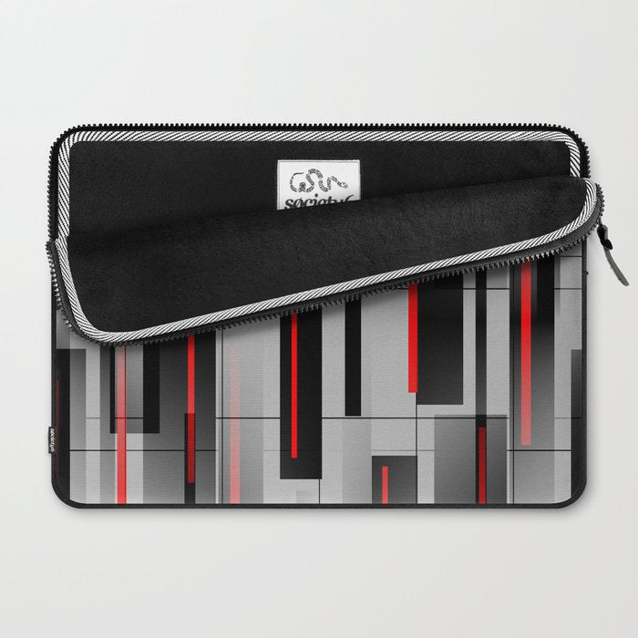 Off the Grid - Abstract - Gray, Black, Red Laptop Sleeve Gallery Image 2