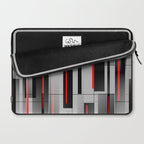 Off the Grid - Abstract - Gray, Black, Red Laptop Sleeve Gallery Image 2