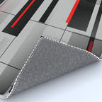 Off the Grid - Abstract - Gray, Black, Red Rug Gallery Image 4