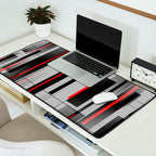 Off the Grid - Abstract - Gray, Black, Red Desk Mat Gallery Image 2