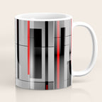 Off the Grid - Abstract - Gray, Black, Red Coffee Mug Gallery Image 1