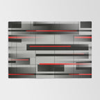 Off the Grid - Abstract - Gray, Black, Red Rug Gallery Image 2