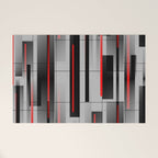 Off the Grid - Abstract - Gray, Black, Red Welcome Mat Gallery Image 1