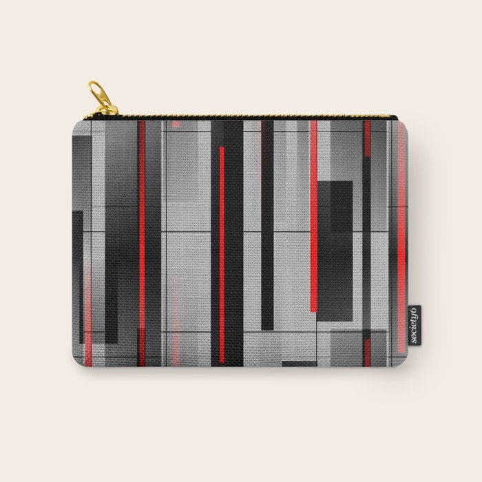 Off the Grid - Abstract - Gray, Black, Red Carry All Pouch Gallery Image 1