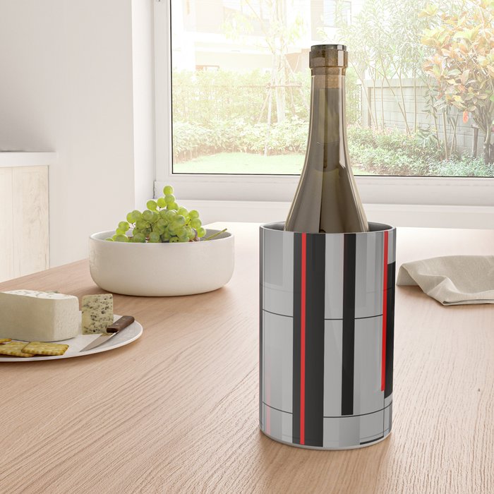 Off the Grid - Abstract - Gray, Black, Red Wine Chiller Gallery Image 4