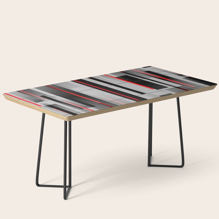 Off the Grid - Abstract - Gray, Black, Red Coffee Table Gallery Image 1