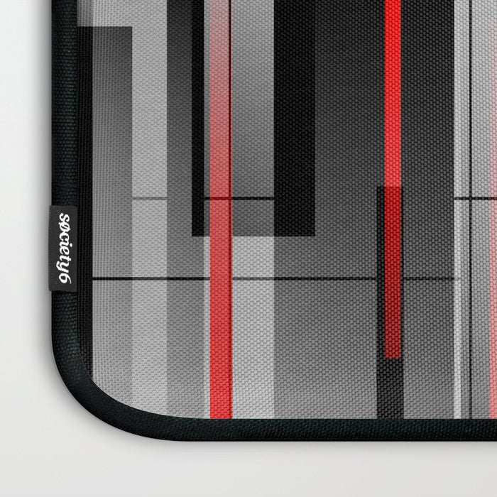 Off the Grid - Abstract - Gray, Black, Red Laptop Sleeve Gallery Image 3