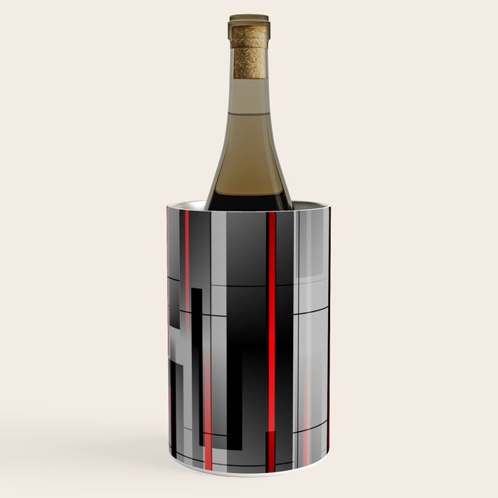 Off the Grid - Abstract - Gray, Black, Red Wine Chiller Gallery Image 2