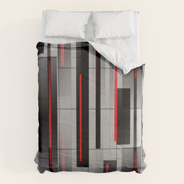 Off the Grid - Abstract - Gray, Black, Red Comforter Gallery Image 6