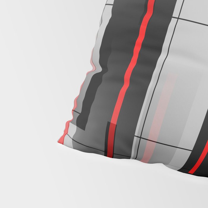 Off the Grid - Abstract - Gray, Black, Red Pillow Sham Gallery Image 4