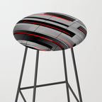 Off the Grid - Abstract - Gray, Black, Red Stool Gallery Image 2