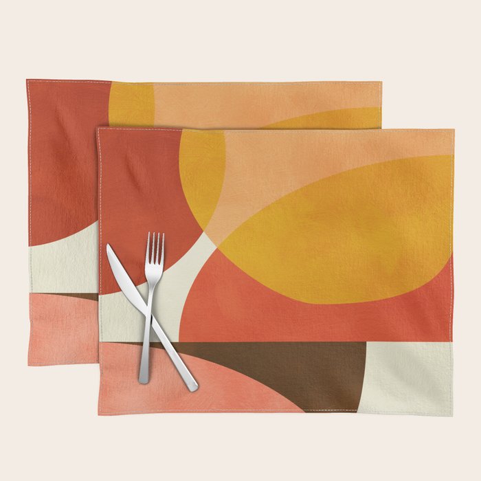 geometric autumn sun abstract Placemat Gallery Image 1